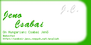 jeno csabai business card